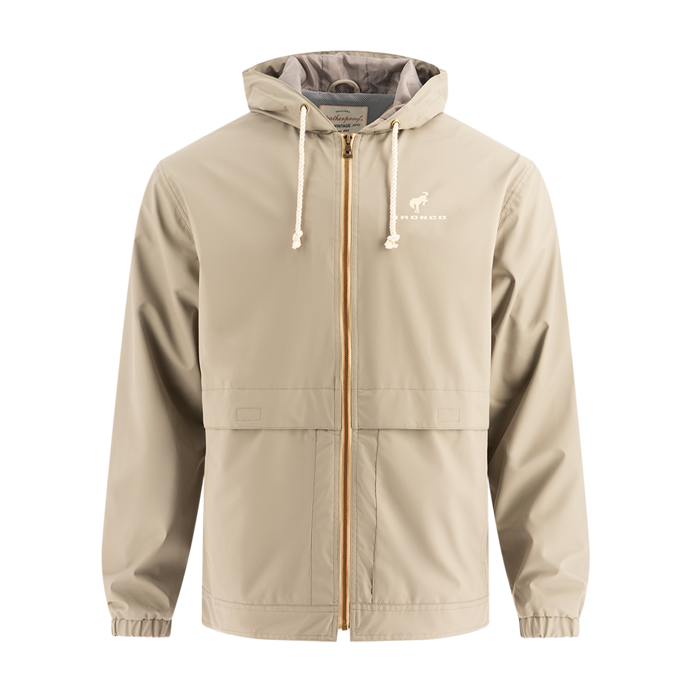 Ford Bronco Mens Khaki Full Zip Windbreaker