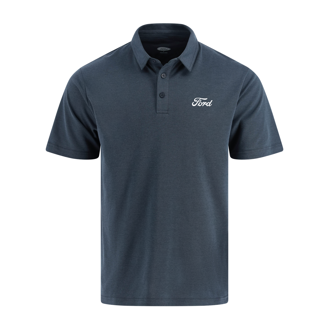 Ford Mens Heather Blue Polo Shirt